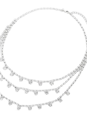 金色项链水钻流苏坠水钻