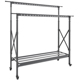 晾衣架落地阳台家用室内室外晒被子神器防风升降晒衣架折叠凉衣杆