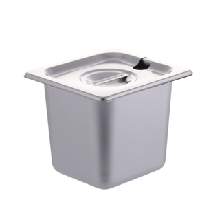 6份之1不锈钢份数盆分数盆带盖方盒调料盒果粉果酱盒奶茶店物料盒