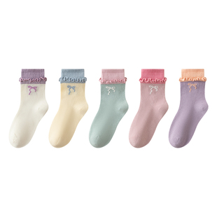 女童袜子秋冬纯棉a类儿童冬季中筒袜女孩大童吸汗防臭棉袜新爆款