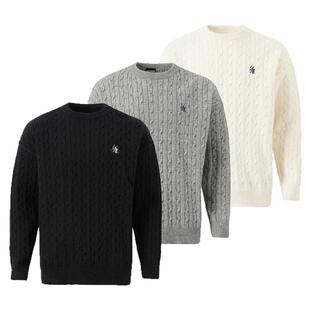 INSstudios 国潮情侣美式「麻花纹理感毛衣」复古宽松针织衫上衣