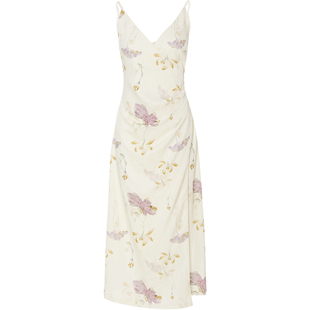 从那以后法式茶歇吊带裙v领长裙碎花连衣裙高级感穿搭小裙子女夏