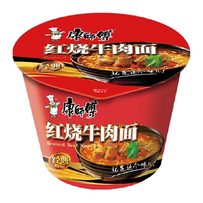 康师傅方便面红烧牛肉面桶装