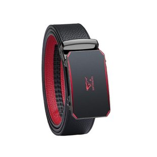 七匹狼皮带男腰带真皮外黑内红礼盒生日新年情人节礼物送老公父亲