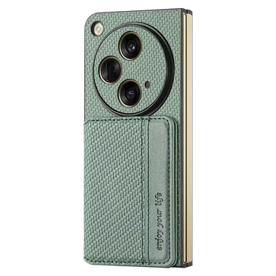 卡包放卡适用oppo find n3手机壳卡套findn5折叠屏零钱包支架opopfindn3典藏版纤维纹高级男士女款N3商务外壳