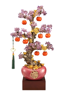 华将天然水晶大气发财树柿柿如意
