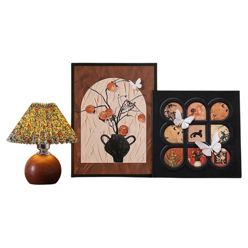 中古风玄关装饰品摆件画法式复古电视柜布置家居客厅高级小众软装