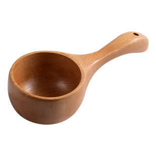 原木舀米勺挖米铲米盛面粉家用多功能五谷杂粮大号勺子厨房食品级