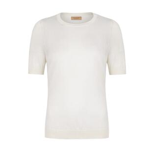 【夏季新品】FALCONERI女26年桑蚕丝羊绒混纺修身短袖T恤DMM266A