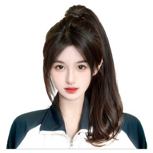 马尾假发女仿真全真人发假马尾抓夹秋冬麻花辫子卷发可扎轻高马尾