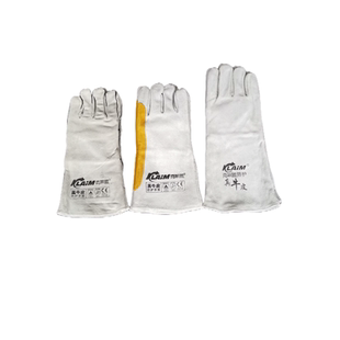 克莱盟焊接手套 纯牛皮长短隔热防护防刺牛皮 全掌驳掌加长手套