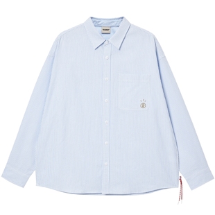 杰克琼斯衬衫男款26年春季新款时尚条纹宽松翻领衬衣外套上衣男装