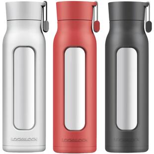 乐扣乐扣 娜姆玻璃水杯杯套时尚便携情侣男女 350ml LLG651