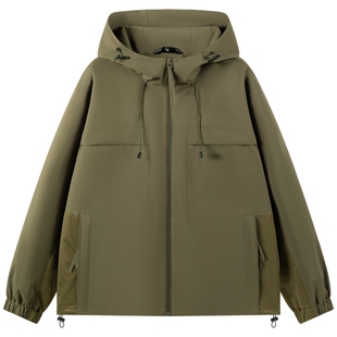 班尼路SK工装风连帽夹克男春季2026新款宽松多口袋休闲时尚外套YS