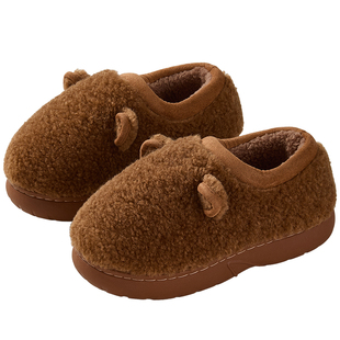 暖之缘毛毛拖包跟居家防滑保暖加绒棉拖鞋男女外穿懒人鞋加绒棉鞋