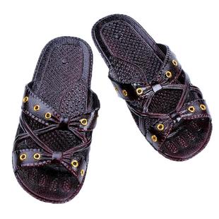 女家居21century怀旧老式阿婆奶奶老人台湾平底防滑经典漆皮拖鞋