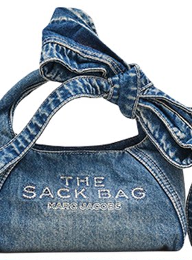 【礼物】MARC JACOBS SACK 迷你丹宁牛仔蝴蝶结可爱风hobo包
