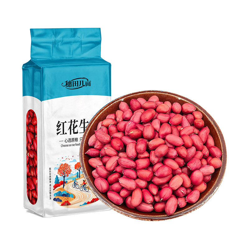 东北正宗红花生仁皮米新货400g去壳红衣不带壳花生仁农家杂粮批发