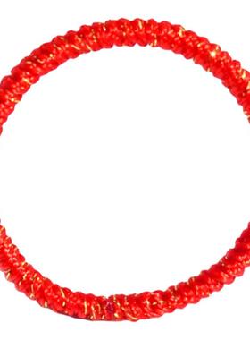 本命年细款金刚结戒指手工编织红绳龙年转运指环尾戒男女情侣叠戴