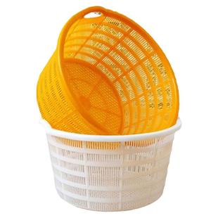 加厚塑料熟胶圆形箩筐浴室大号服装玩具收纳盆西瓜果蔬菜周转筐箱