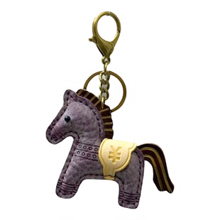 【头家】新年马上有钱头层牛皮高端钥匙扣小马挂件可爱创意礼品