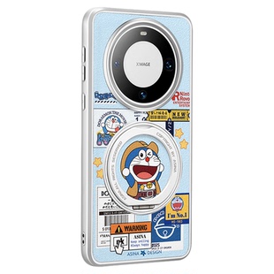 牛仔蓝胖子适用华为Mate80Promax手机壳磁吸带支架新款mt60por+支点保护套高级感网红可爱mate70电镀防摔全包