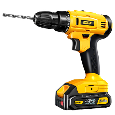 得力家用手电钻打孔冲击钻打墙钻孔小型充电无刷锂电钻电动螺丝刀