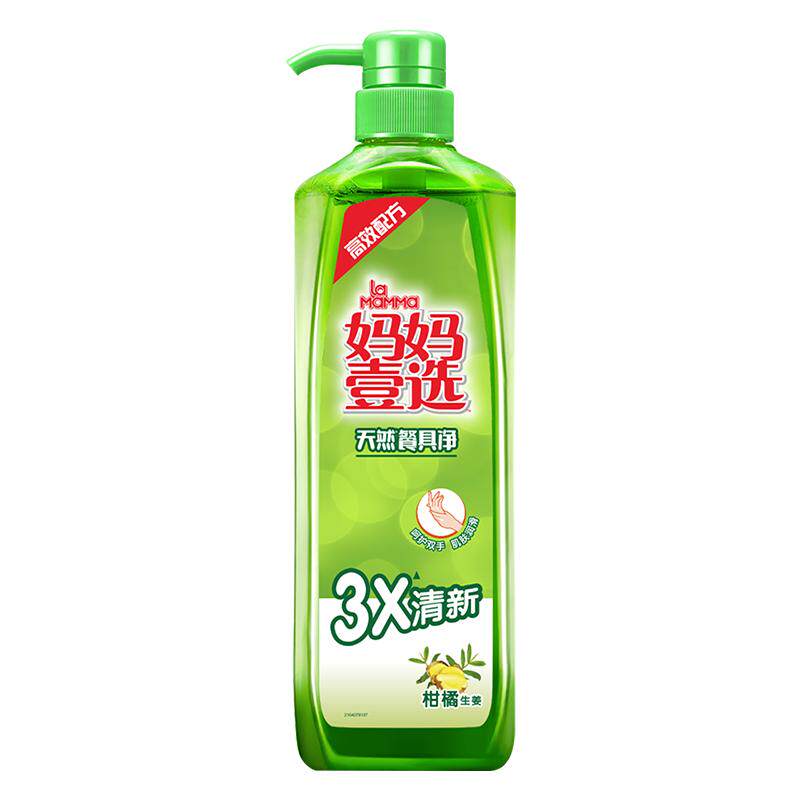 妈妈壹选食品用洗洁精护手餐具净蔬果餐具洗涤剂3倍去油柑橘生姜