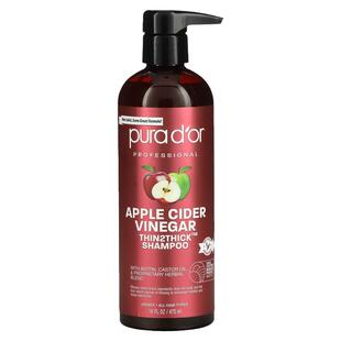 PuraD'or苹果醋洗发水净化头皮平衡油脂强韧发根改善毛躁秀发光泽