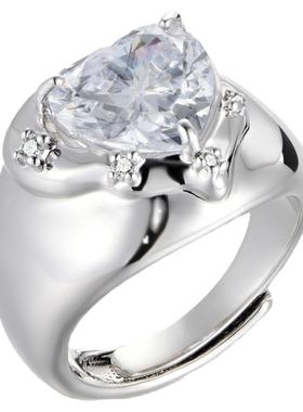 心形开口戒指可调节轻奢气质