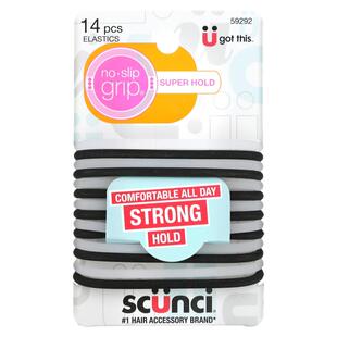 Scunci,防滑皮筋，舒适，全天保持，亮色，14 根
