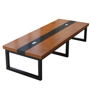 实木会议桌长桌简约现代大板桌洽谈长条桌简易工作台办公桌椅组合