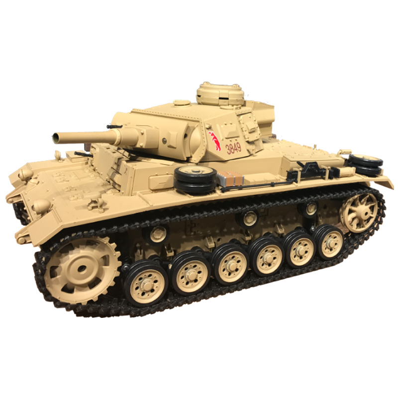 大型遥控坦克金属履带式军事模型电动德国三号H型坦克3849