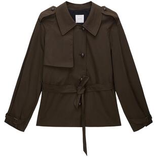 奚梦瑶同款OCHIRLY欧时力 100%长绒棉风衣外套腰带2025秋冬新