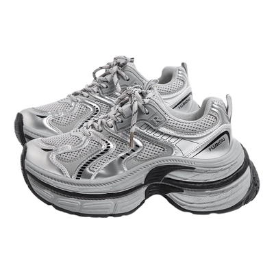 环球老爹鞋女鞋冬季加绒不累脚软底厚底增高小个子轻便休闲运动鞋