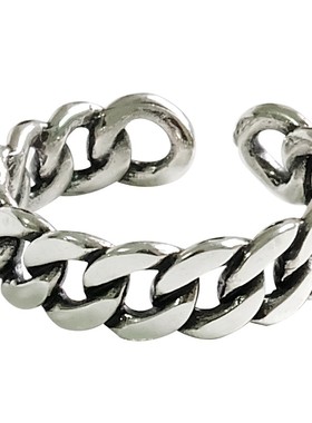 复古链条开口可调节戒指男女可带