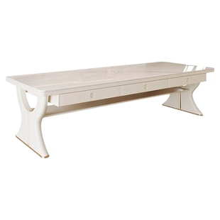 实木岩板书桌奶油风客厅大长桌带抽屉工作台家用书法桌餐书桌一体