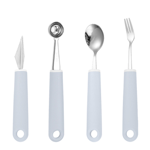 304不锈钢西瓜挖球器勺子叉子家用水果分割器雕花刀拼盘工具4件套