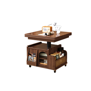 实木茶几可移动升降折叠小推车客厅小户型多功能餐桌两用沙发边几