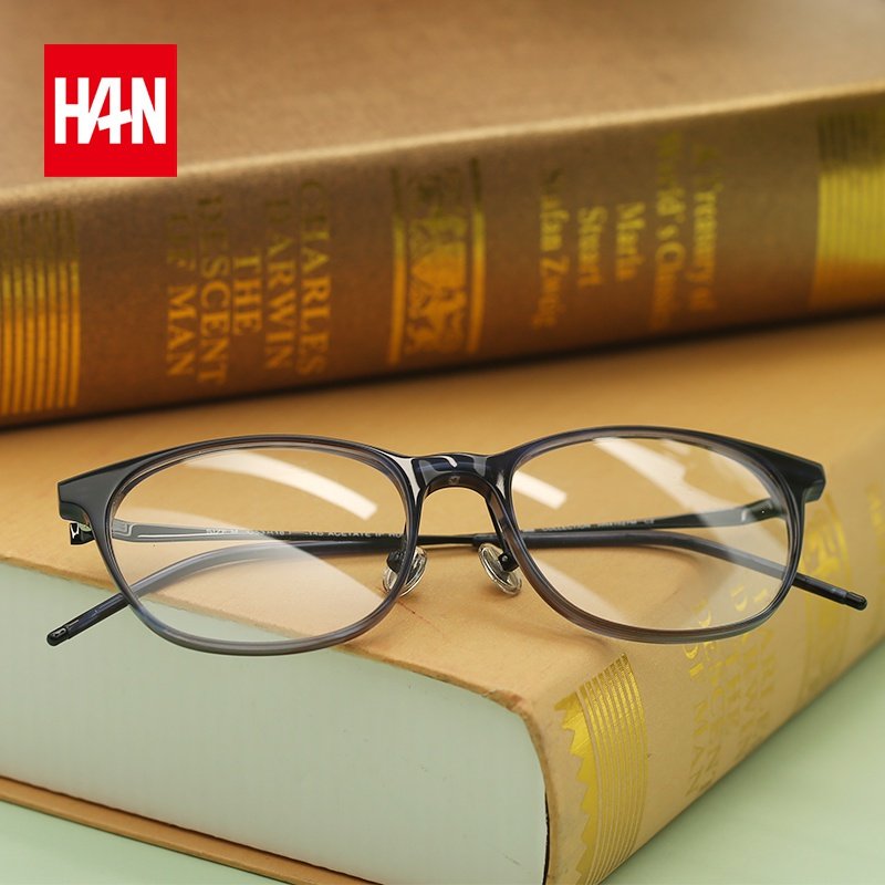 高档汉HAN防辐射眼镜女全框可配近视女眼睛男士平镜无度数防蓝光