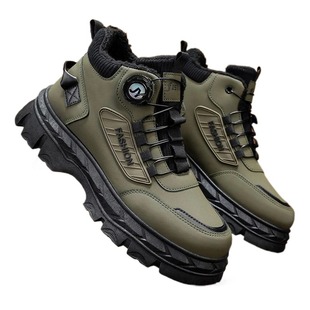 男鞋高帮棉鞋加绒劳保鞋真皮羊毛工地干活防滑耐软雪地靴爸爸防臭