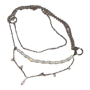 水晶镶钻爱心流苏珍珠腰链嘻哈休闲斜肩挎项链ins百搭连衣裙配饰