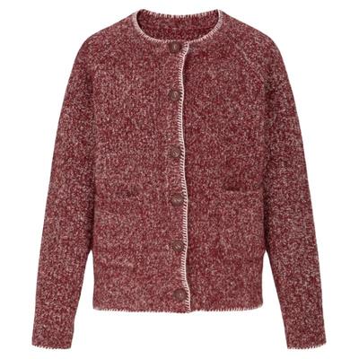 dorydory撞色杂点毛衣针织开衫女初秋设计感入秋高级感穿搭上衣