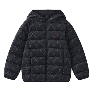 POLOWALK童装 男童羽绒服轻薄2025秋冬新款外套短款连帽保暖鸭绒