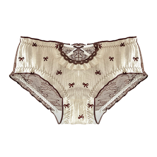 莫奈蝶影~女生高颜值女款纯欲性感绝美女士镂空蕾丝内裤女纯棉裆