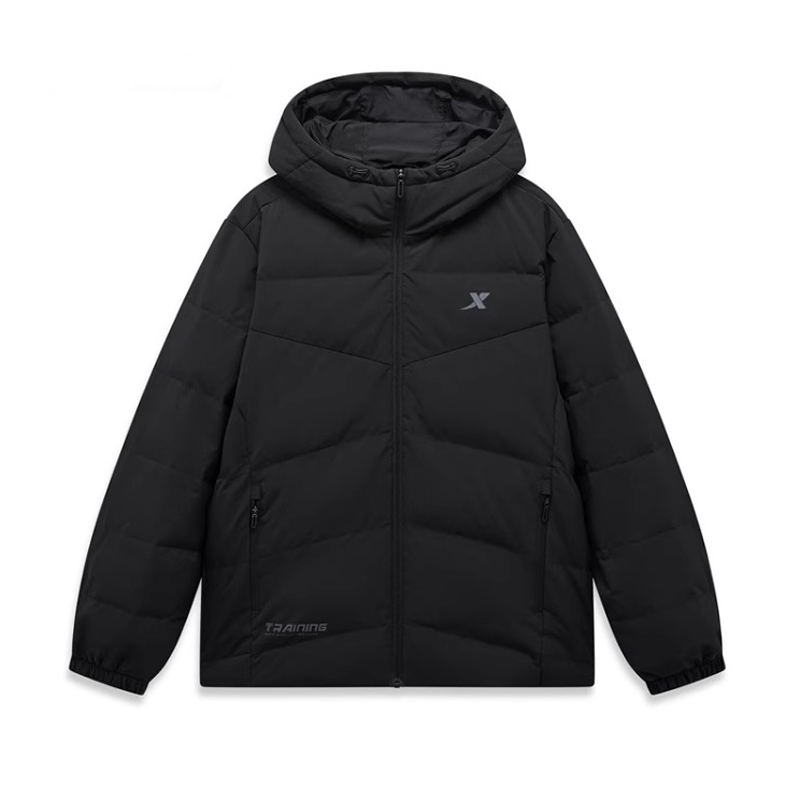 特步加厚羽绒服保暖连帽男