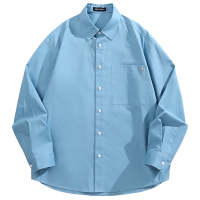 太平鸟男装 休闲衬衫2025秋季新款莱赛尔休闲宽松男士长袖衬衫潮