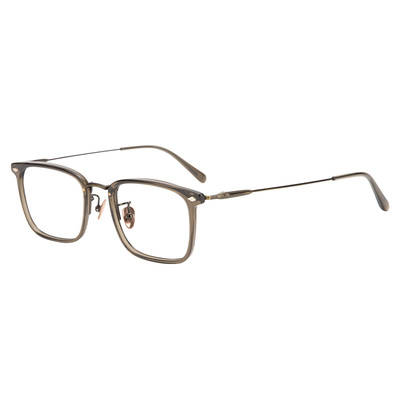 148MM大脸复古设计师纯钛超轻方框板材渐变色近视眼镜可配度数男