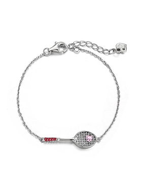 纯银羽毛球拍手链女轻奢小众简约