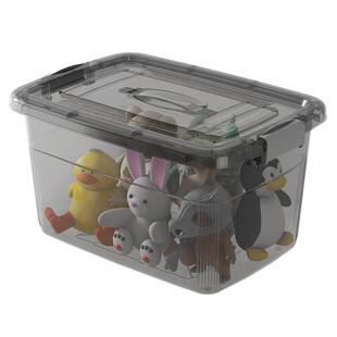 透明收纳箱带盖装衣服储物箱子家用零食盒玩具杂物车载后备整理筐